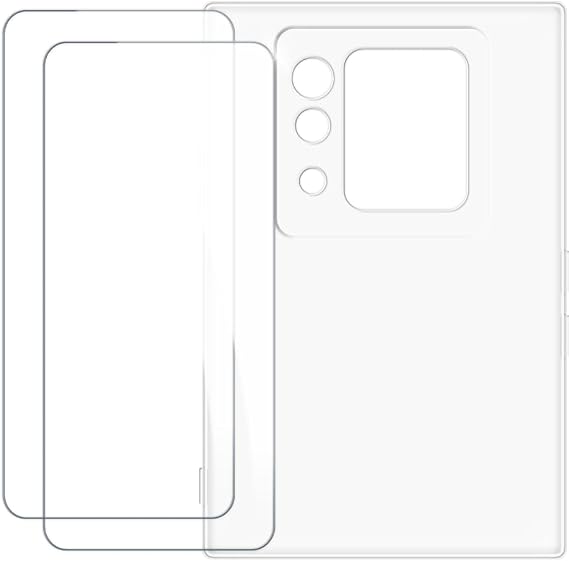Unihertz Titan 2 Compatible with Custom Colorful Case + 2 Tempered Glass Protective Film - Shock Absorption & Anti-Scratch Clear