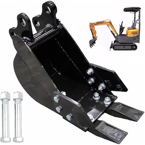 Narrow Digging Bucket with Metal Teeth for Mini Excavators, Durable Trenching Digger for Efficient Excavation
