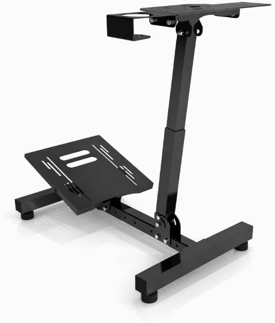 Gamestandpro V3 Pro Yarış Simülasyonları İçin Dayanıklı Tasarım Logitech, Thrustmaster, Moza, Fanatech ile Uyumlu, Siyah, Yükseklik Ayarlı, Direksiyon Standı