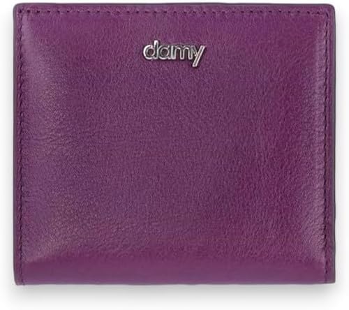 Damy Hakiki Deri RFID Korumalı Kadın Mini Cüzdan 906 - Mürdüm