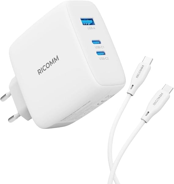 140W GaN 3 Portlu USB-C + USB-A Şarj Aleti QC5.0 PD3.1 iPhone, iPad, Samsung, Xiaomi, Notebook, Macbook Air Uyumlu Hızlı Şarj Cihazı + 2 Metre Type-C Kablosu