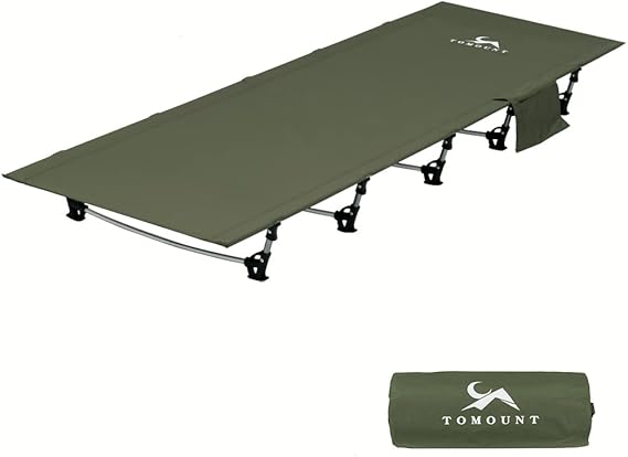 TOMOUNT Camping Cot, Outdoor Bed, Compact Storage, Folding Cot, Ultra-lightweight, Silent, Wide Range, Camping Bed, Waterproof, Breathable, Load Capacity 150 kg 330.7 lbs