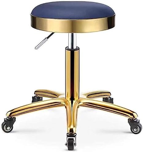 360° Rolling Salon Stool - Height Adjustable PU Leather Beauty Chair with Stainless Steel Base, Perfect for SPA, Medical, Esthetician Studios - Comfortable & Durable Design