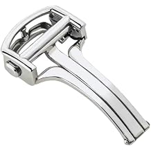 Watch Strap Deployment Buckle, Quick Release Double Push Button, Stainless Steel Replacement Folding Clasp for Cartier Ballon Bleu Santos