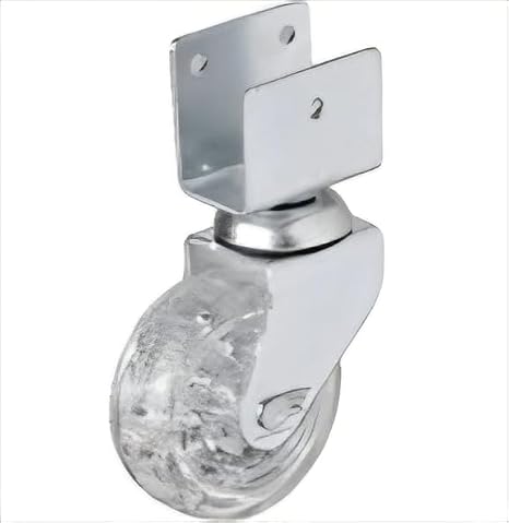 HTS 328 U Tablalı Dönerli Şeffaf Mobilya Tekeri 50 mm, İç Mekan Masa Sehpa Tekerleği 35 kg Taşıma Kapasitesi, PLK Malzeme Hareketli Makara - 4 Adet