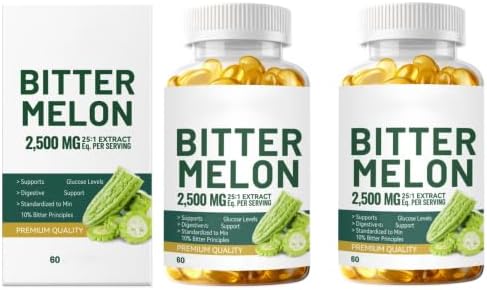 Bitter Melon Extract(2500 MG) | Botanical Ingredient | Supports digestion, balance|Gluten Free, Non-GMO,2Pcs