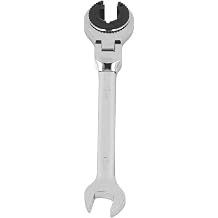 12mm Open Ratchet Wrench, Brake Line Wrench Industrial Spanner with 72 Teeth Adjustable Angle CR V Steel Oil Pipe Open Ratchet Wrenchs