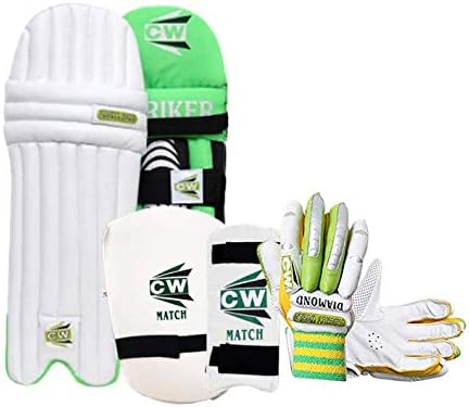 CW MAX Cricket Kit Cricket Protective Gear Cricket Batting Practice Equipment Elbow Guard Thigh Pad Protector Hand Gloves Batting Cricket Legguards