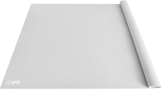 Extra Large Silicone Mat 36" x 24" Place Mats, Heat Resistant Mat for Kitchen Countertop Protector, Thick Placemats Washable Silicone Mats for Kitchen Counter Mat Dining Table Mat, Grey, Sapid