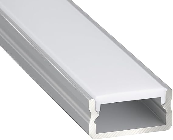 LED Kanal Profil Alüminyum sıva üstü İnce Kasa 13x6mm 2 Metre Üst Opak Pleksi 2128 Yan Kapak Dahil [Enerji Sınıfı A]