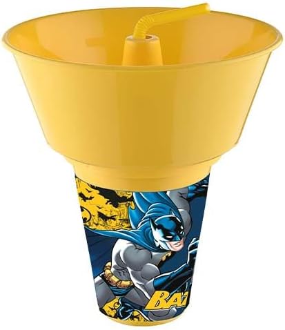 Batman Lisanslı Cips ve Mısır Kovalı Pipetli Bardak
