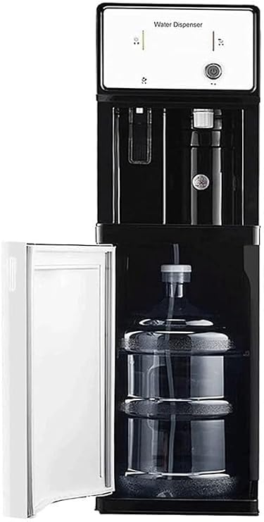Bottom-Loading Water Dispenser,3 Temperature Settings Hot & Cold Water Cooler,Freestanding Bottled Water Dispenser For 5 Gallon,For Home Office Nursery & Kids Rooms,Modern Black & White Design