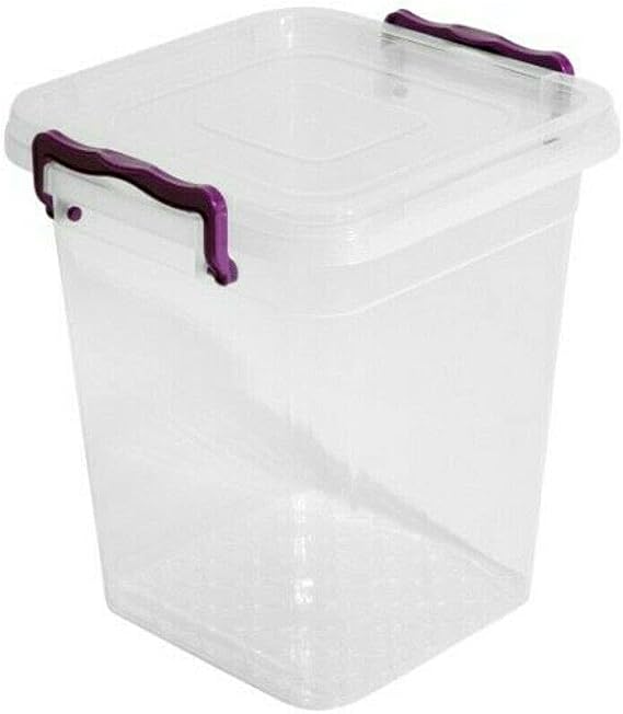 Plastic Storage Box Boxes Lid Handles Food Container Home Kitchen Office Box UK (5L Deep)