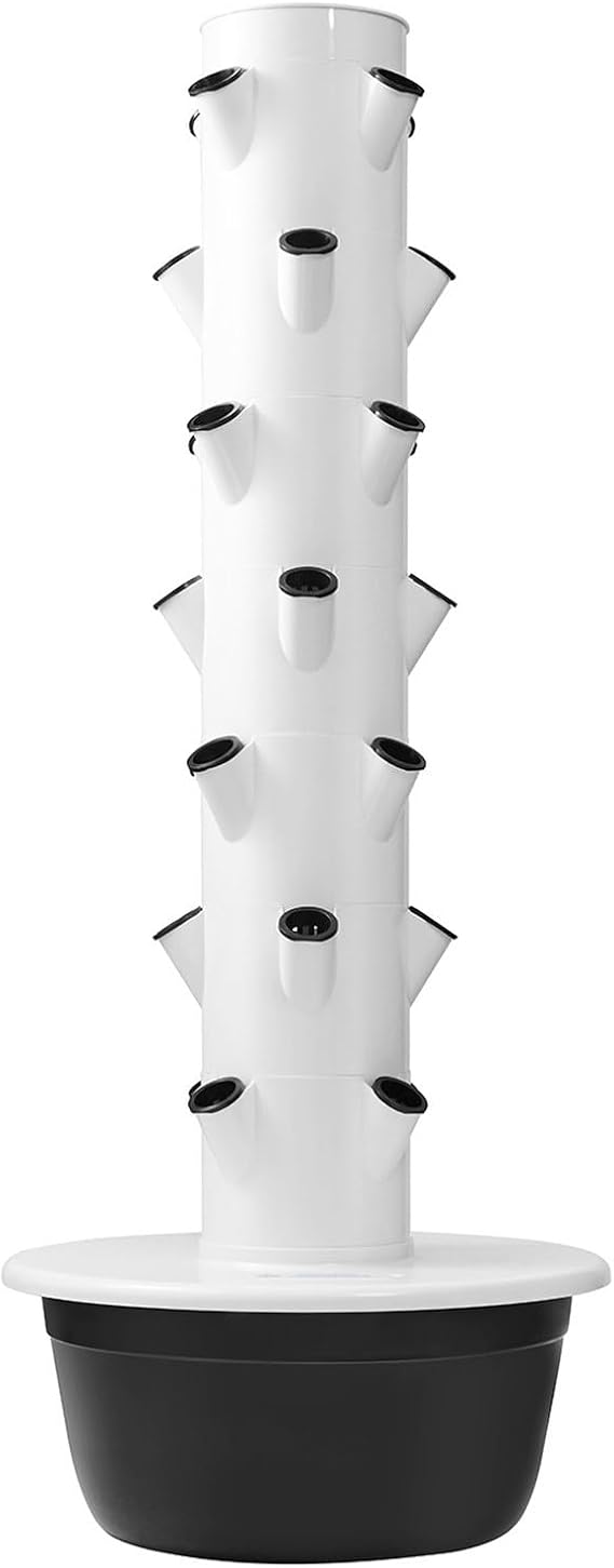 Hydroponic Growing System Kit with LED Power for Indoor Gardening, Suitable for Planting Strawberries, Features 20 to 36 Planting Holes and 7-Tier Design