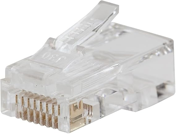 Klein Tools VDV826-729 Pass-Thru Modular Data Plugs, RJ45-CAT6, 10-Pack, Gold Plated, Power Over Ethernet-FCC-UL-RoHS Compliant, for Solid or Stranded Cable