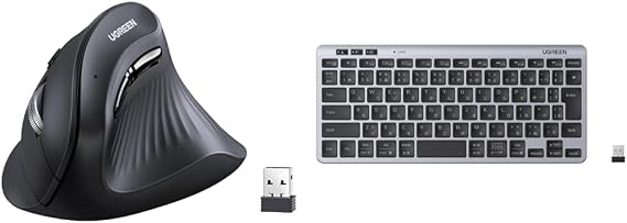 セット買いUGREEN 縦型 ワイヤレスマウス Bluetooth&2.4GHz 静音マウス&マウスパッド