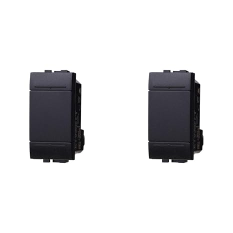 Button 1P 16A Single Pole Colour Black Compatible with Bticino Living International/Light Pack of 2