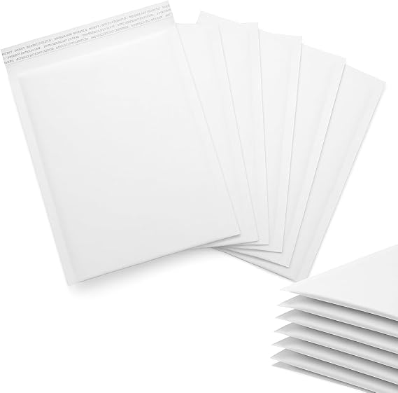 Postmaster Padded Envelopes A6 White Peel Seal Bubble Mailers 100x165mm, 10 Pack
