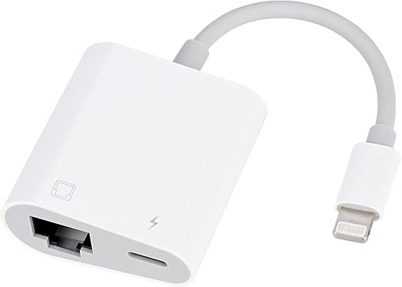 RJ45 Ethernet Adapter for lPhone[Compatible with Apple MFi Certified],10/100Mbps,Support iOS 15, Ethernet Adapter with Charge Port