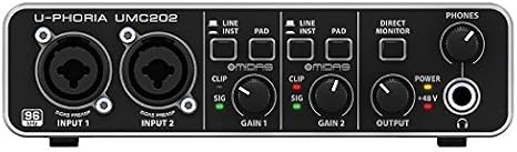Pro Series Behringer UMC202 USB Audio/Midi arayüzü [1] serisi (kontrol edilmiştir)