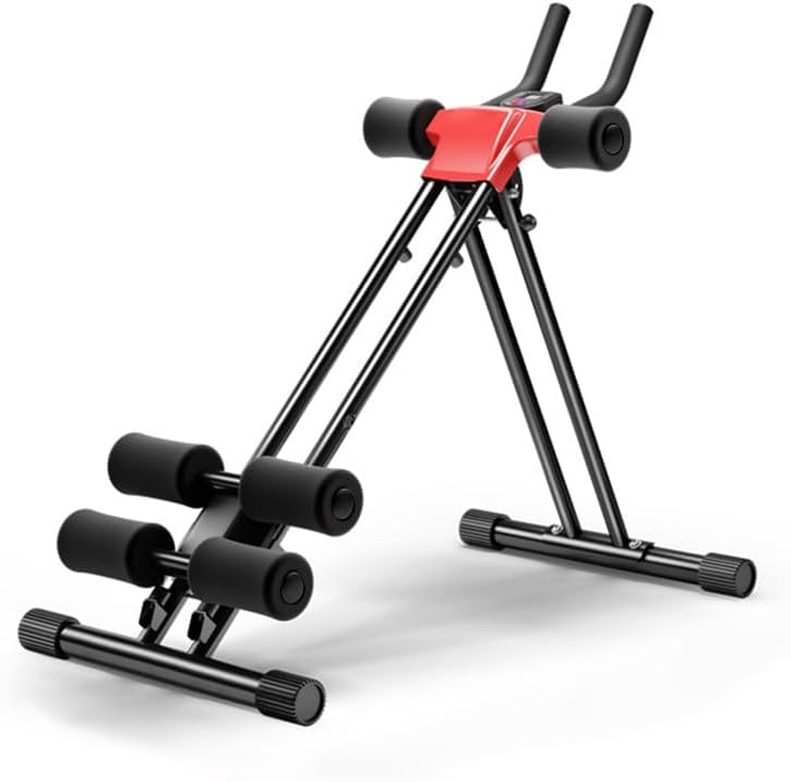 Dual Track Ab Machine, Foldable Abdominal Trainer For Full Body Workout With 5 Adjustable Heights And LCD Monitor, Ab Workout Equipment For Home Gym – Ab Trainer