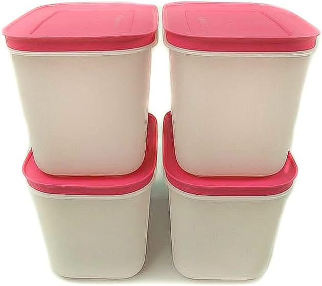 TUPPERWARE Dondurucu kabı 1,1 l beyaz-pembe (4) kap buz kristali buz kristali