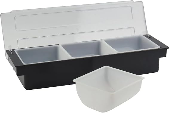 Beaumont Condiment Holder Insert 1 Quarter - Plastic, Durable, Wipeable for Easy Clean, Suitable for Condiment Holders, Kitchen Organization Tool