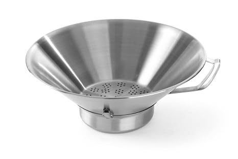 HENDI Frying Rack with Sturdy Handle and Removable Bowl for Frying Potato Chips Ø410x(H)170 mm, Fully Stainless Steel