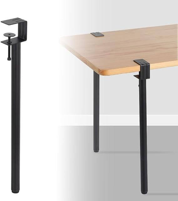 Adjustable Metal Table Legs, 28in Adjustable Fit Table Clamp Legs With Foot Pads, Replacement Countertop Legs For Dining Office Coffee Desk(80cm/31.5in)
