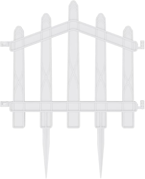 Decorative Plastic Garden Fence and Landscape Fence 1 PIECE FENCE (Y: 25 CM/G: 25 CM) WITH EARTH LEGS
