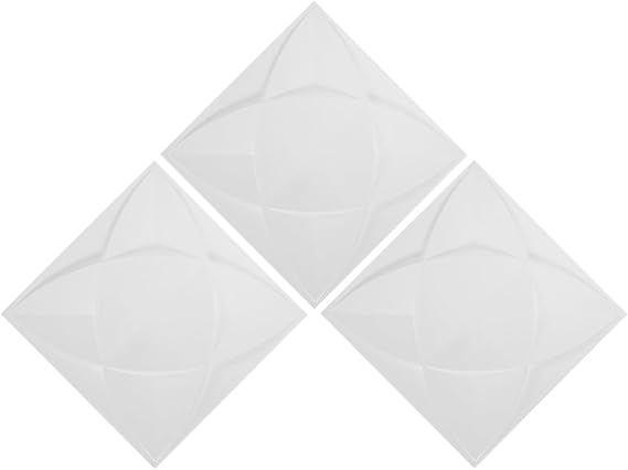 3pcs D Wall Panels PVC White Decorative Wall Covering for Office