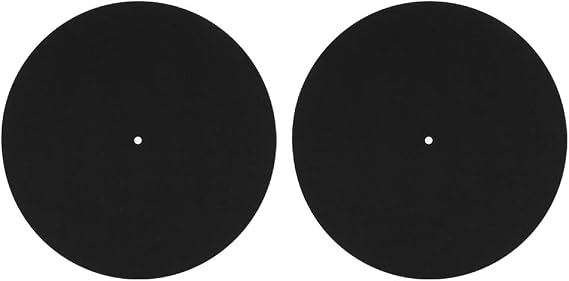 Turntable Platter Mat, Turntable Slipmat 2 pcs 12 inch, Vinyl Record Mat Anti-slip and anti-static for Vinyl LP Record Players, Help Reduce Noise Due to Static and Dust