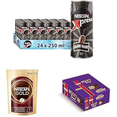 Nescafe Xpress Black Soğuk Kahve 24x250 ml x 2, Nescafe Gold Kahve 50 g x 1, Nestlé 1927 Bitter Gofret 28 g x 12 x 1