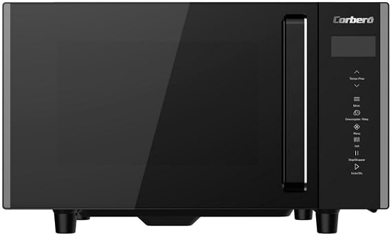 Corberó – Microwave without Rotating Plate with Grill | CMICW8023DF | 23L | 800W | Auto Menu | 5 Power Levels | Digital Touch | Defrost Function | Pizza | Black