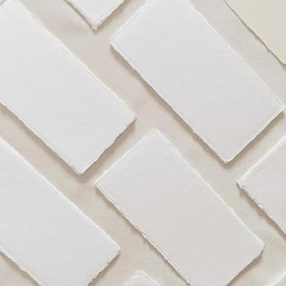 ハンドメイド Deckle Edge コットンペーパー ブランク ウェディング招待状 メニューカード ビジネスノートカード カードストック カリグラフィー 水彩テクスチャ 50枚パック