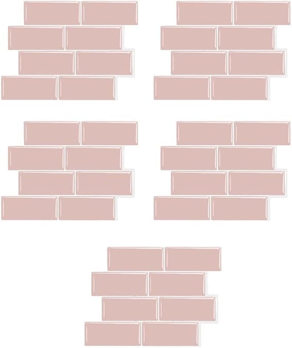 5Pcs 3D Brick Wallpaper Self-Adhesive,Wall Stickers Waterproof,Resistant Foam,Panels for Kitchen Bathroom Laundry Room Decor DIY Improvement(C)