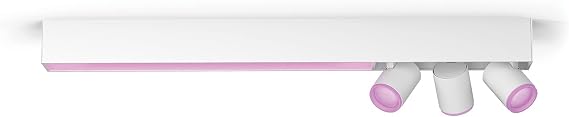 Philips Hue Centris White and Colour Ambiance Smart Ceiling Bar Light, 3X SpotLights [GU10 Spot] with Bluetooth, White. Works with Alexa, Google Assistant and Apple HomeKit., 915005928401 [Energy Class G]