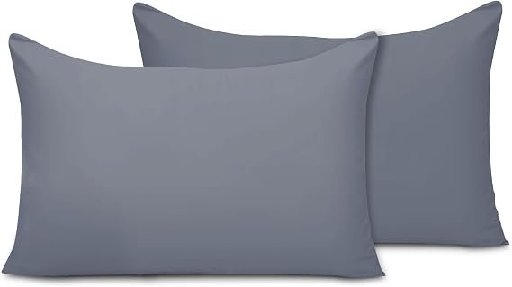 Pamposh Pillow Cases 2 Pack Super Soft Brushed Microfibre Pillow Covers Hypoallergenic Breathable Non Iron Envelope Closure Grey Pillow Cases