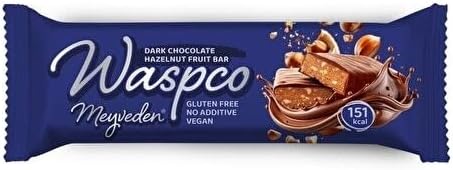 Waspco Bitter Çikolata Kaplı Fındıklı Meyve Bar 35g x 12 Adet
