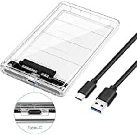 Harddİsk Kutusu Şeffaf 2.5'' Hdd 3.1 To Type-c 6 Gbps Max 4 Tb E Kadar Desteklİ