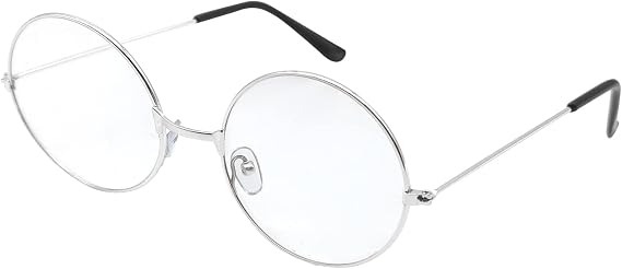 ALLY-MAGIC Round Glasses, Retro Eyeglasses Vintage Metal Frame Clear Lens Glasses for Men Women Unisex Cosplay Accessories Y7FGYXYJ