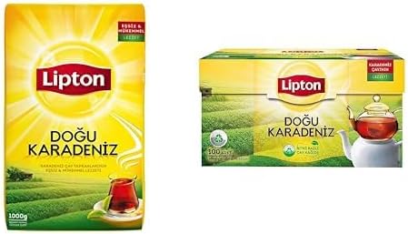 Lipton Doğu Karadeniz Dökme Çay 1000 g & Demlik Süzen Poşet Bergamot Aromalı Siyah Çay 100'lü Paket