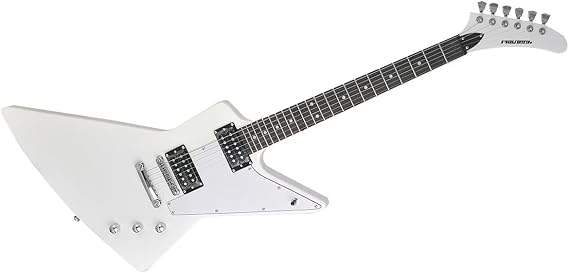 PLAYTECH Electric Guitar Transforming Guitar Explorer Type 2 Humbucker Pick Up White