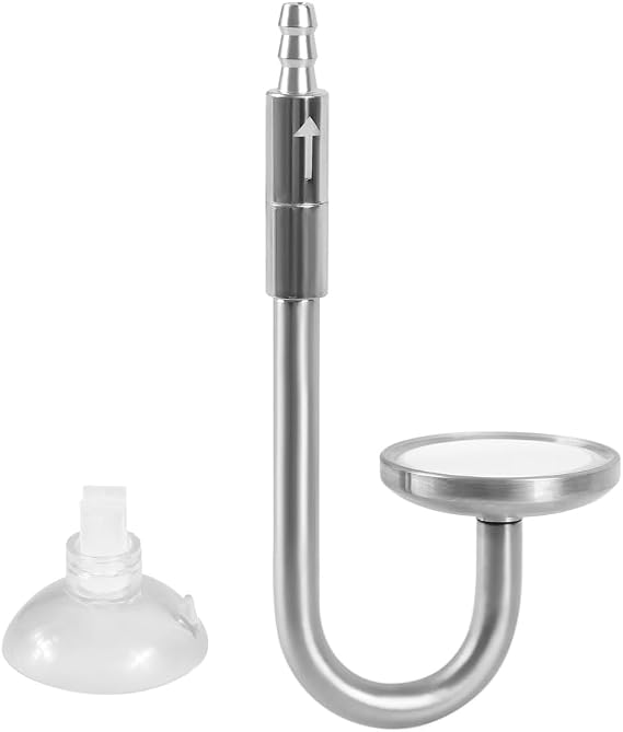 DONGKER CO2 Diffuser, Stainless Steel Aquarium Plant CO2 Atomizer With Check Valve & Suction Cup fit Inner Dia 4mm/outer Dia 6mm Tube for Aquarium Plants Water Grass