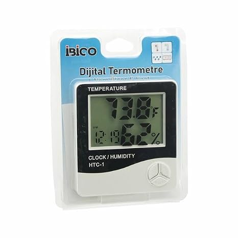Dijital Saat, Sıcaklık ve Nem Ölçer, Pilli Çalışan, LCD Ekranlı Termometre ve Higrometre