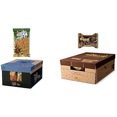 Meat Crax Exploding Flavor Bitter Spicy Stick Cracker 50 g x 20 Pieces and Meat Browni Gold Chocolate Sauce Cake 45 g x 24 Pieces