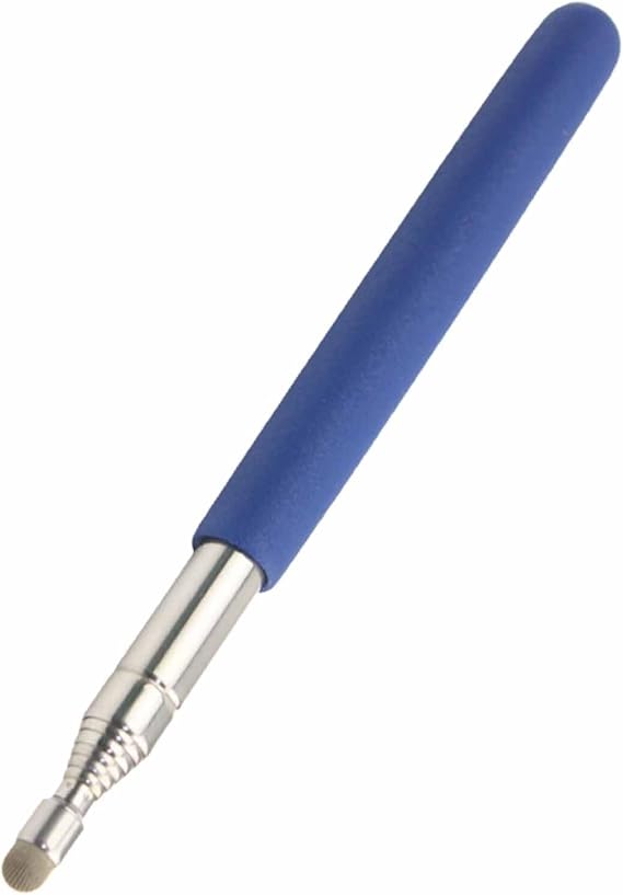 Teacher Pointer Stick for Classroom Presentations - Telescopic Classroom Whiteboard Pointer for Teachers with A Lanyard & Touch Screen Nano Head, Stainless Steel Hand Pointer Extends 39.4'' (Blue)