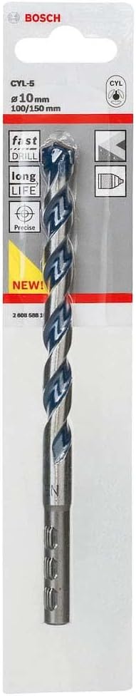 Bosch Professional Accessories Matkap ve Kırıcı Delici Uçları, Taş ve Beton, Gri, Durchmesser-6 mm/Gesamtlänge-100 mm, 1 Adet