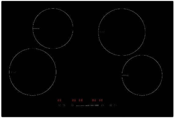 Cookology Essentials 77cm Electric Induction Hob - with 4 Zones - Black