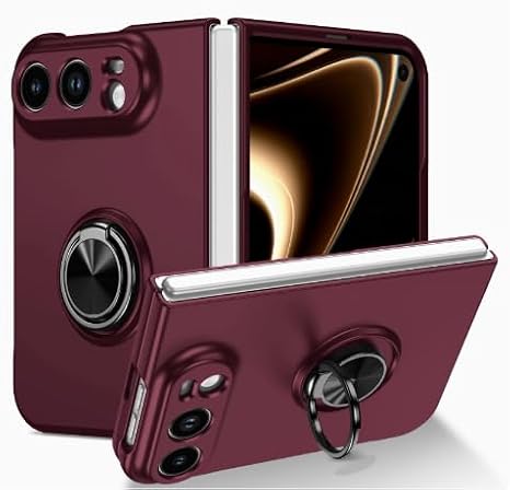 Guppy for iPhone Duo マットハードPCケース リングキックスタンド付き、ワインレッド